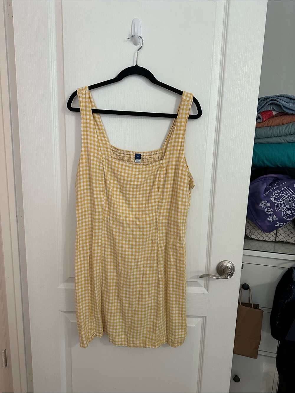 Old Navy Yellow and White Gingham Dress